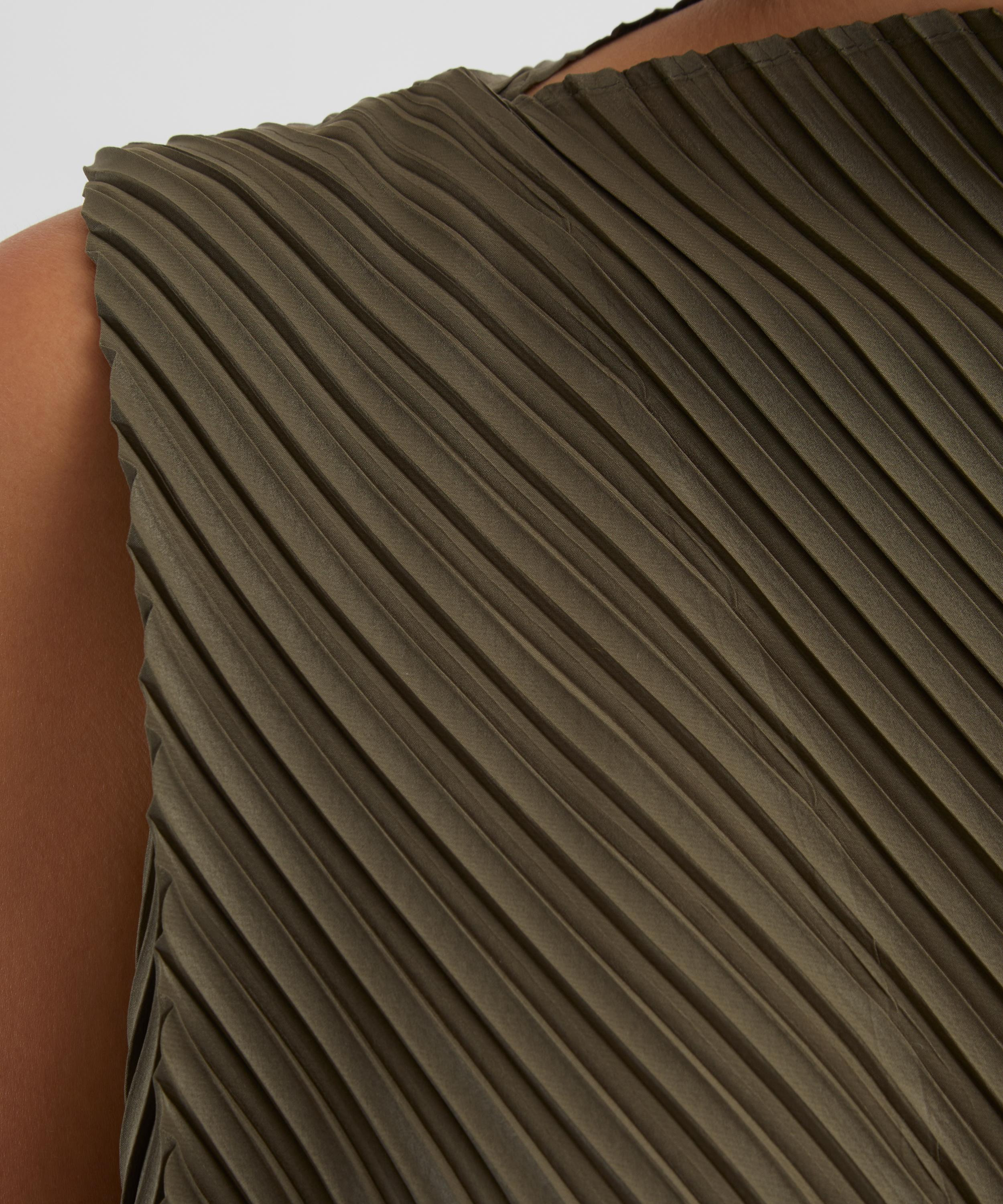 SOFT FOLD PLEATS Khaki Dress - 5