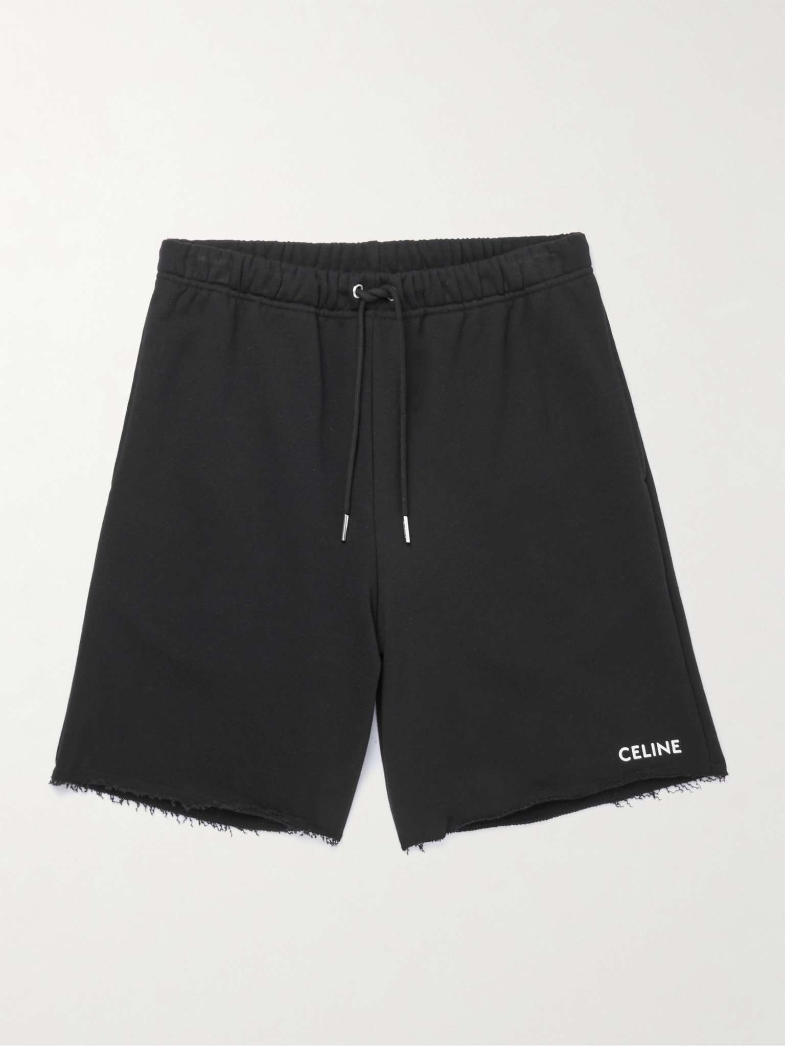 Straight-Leg Logo-Print Cotton-Jersey Drawstring Shorts - 1