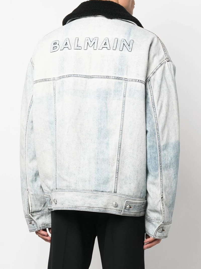 logo-embroidered denim jacket 4