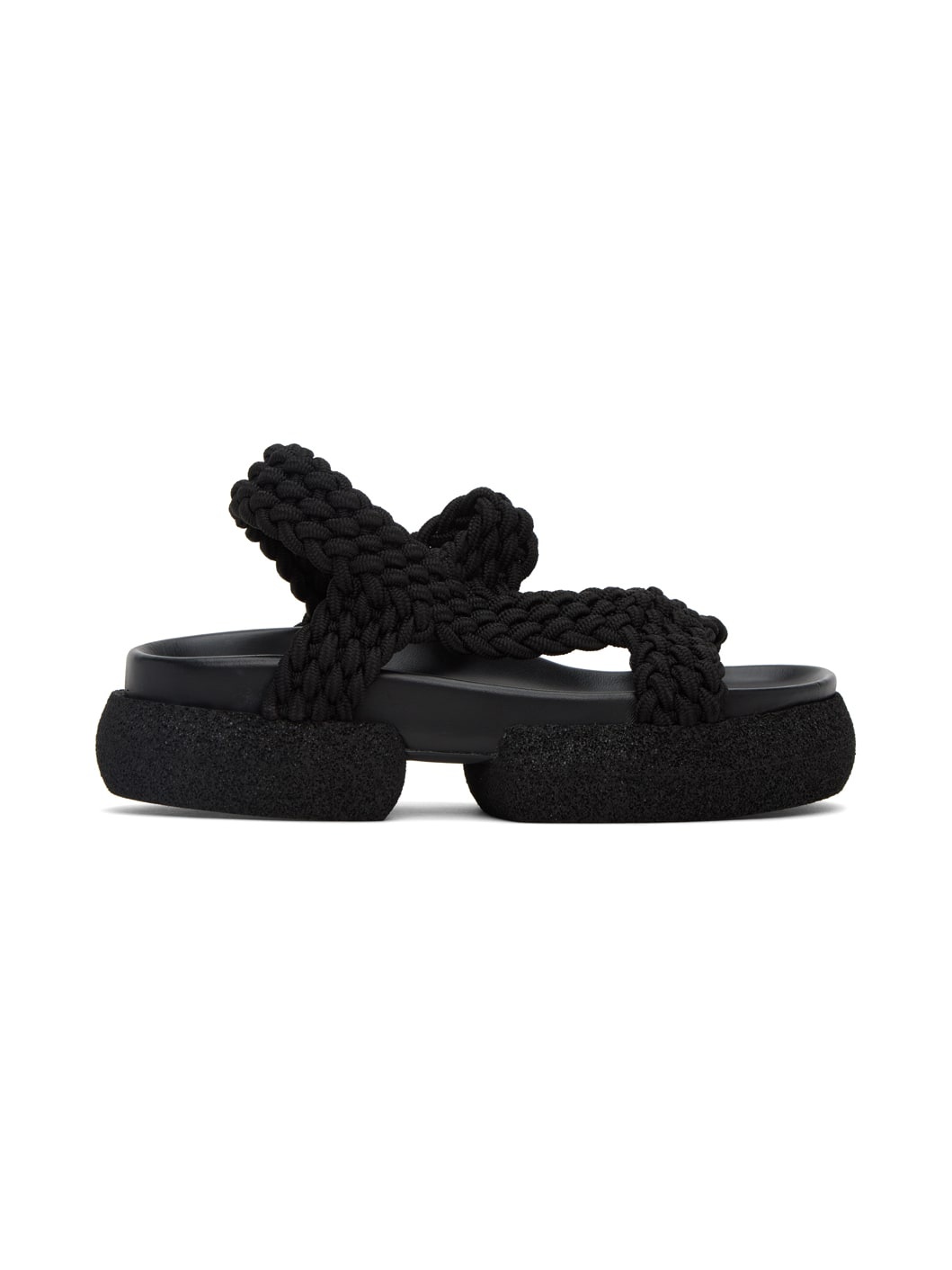 Black Woven Sandals - 1