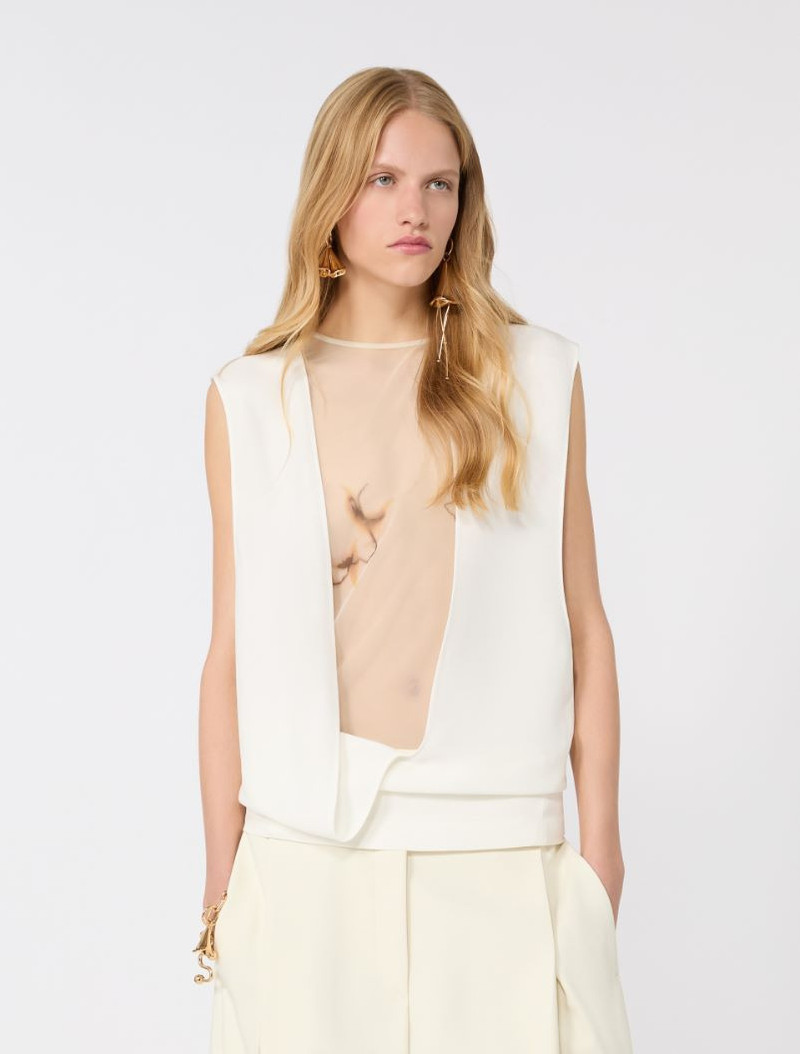 Double-layer satin top - milk 6