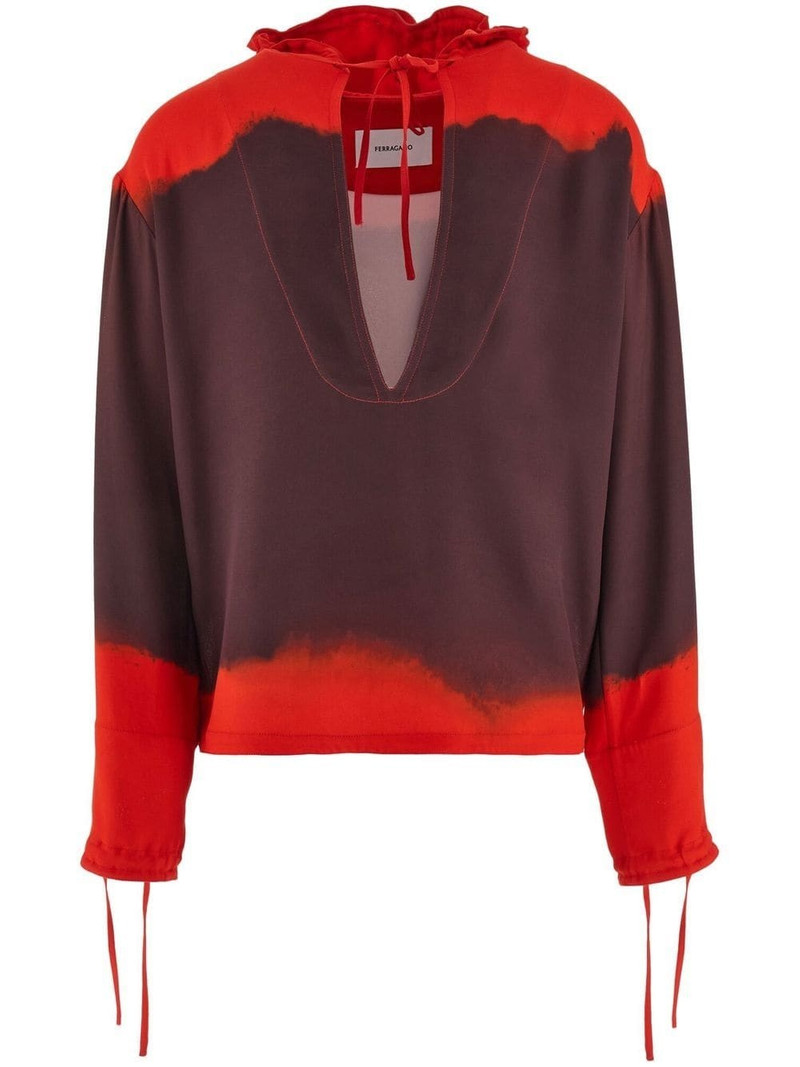 gradient-effect hooded kaftan 1