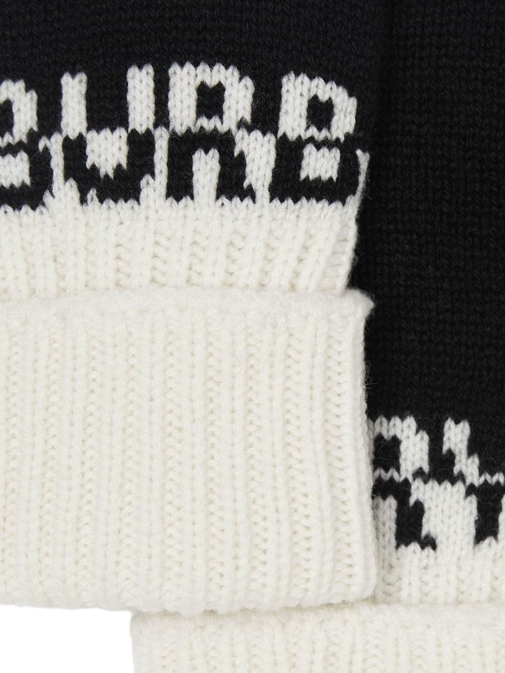 Logo Intarsia Two-tone Cashmere Gloves - 3