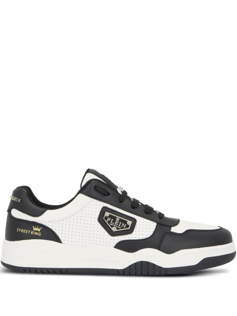 perforated-detail low-top sneakers 1