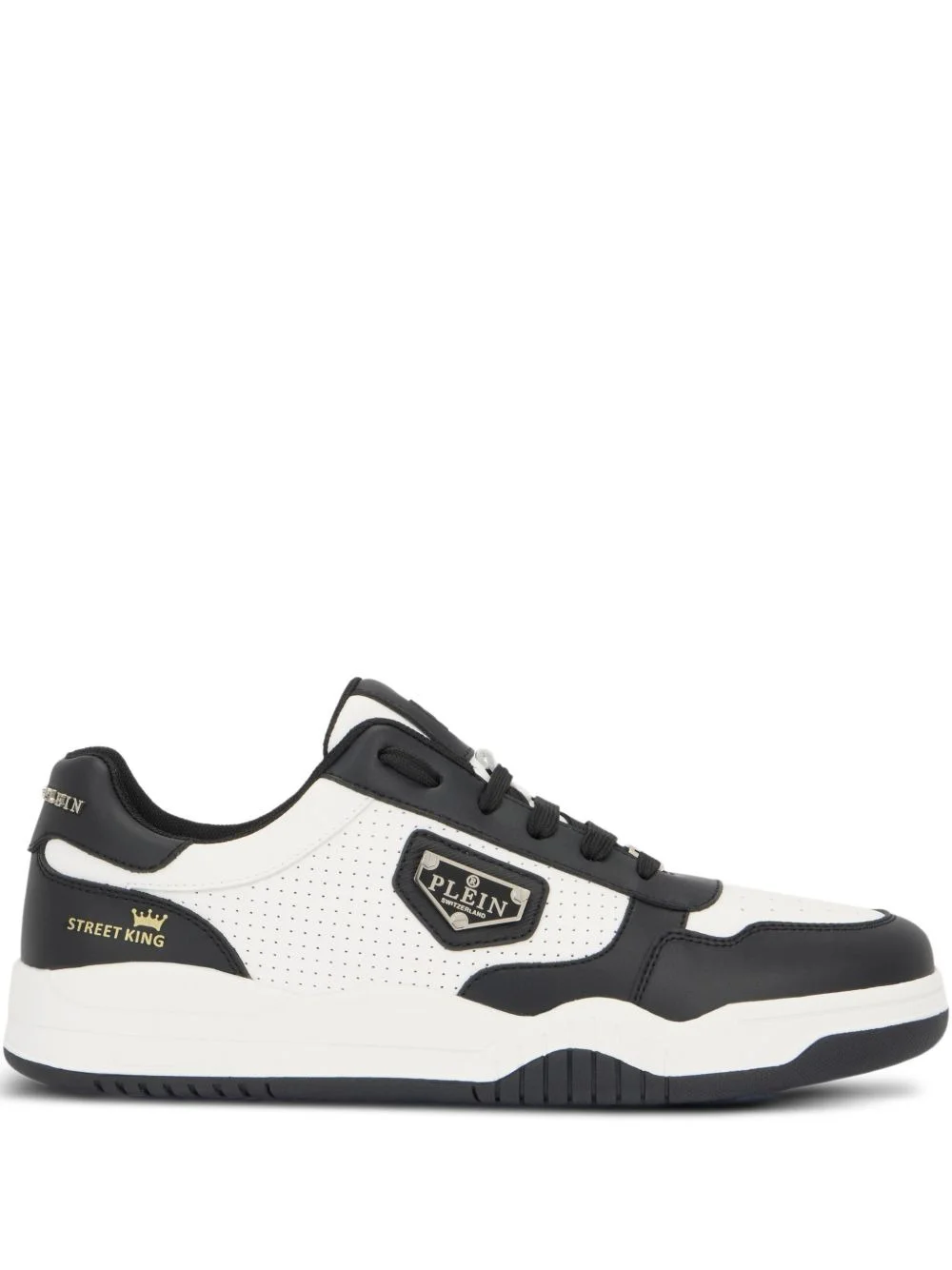 perforated-detail low-top sneakers - 1