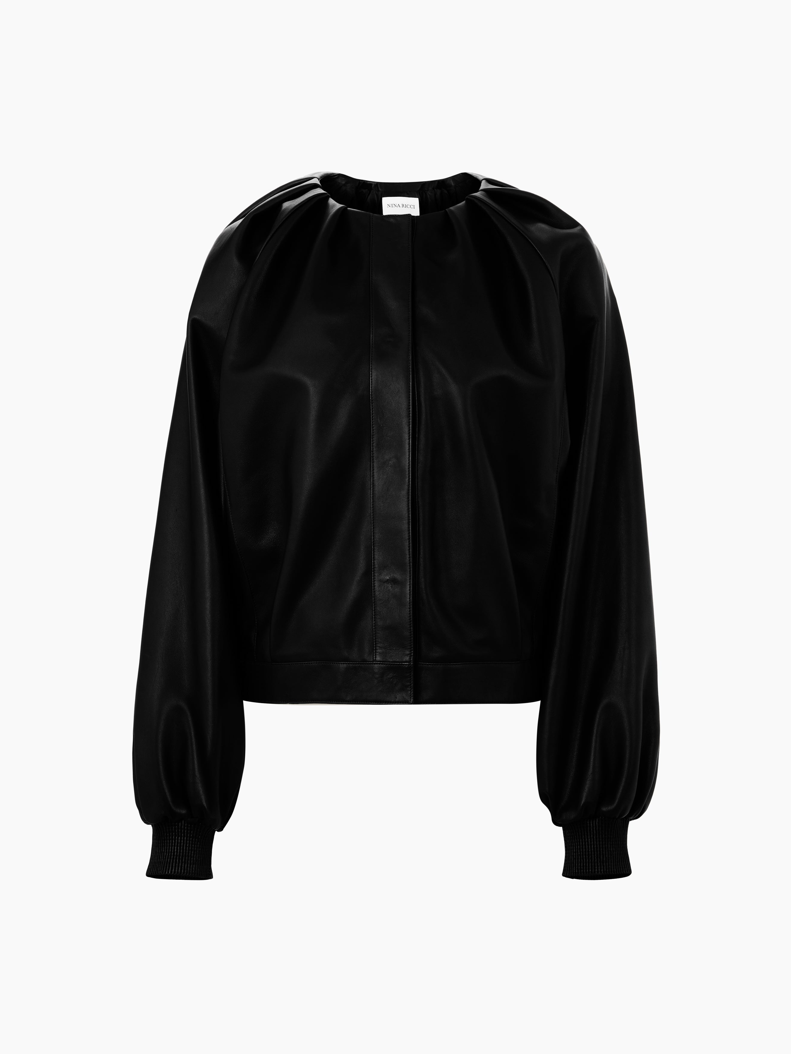 SHORT BOMBER IN NAPPA LEATHER - 5