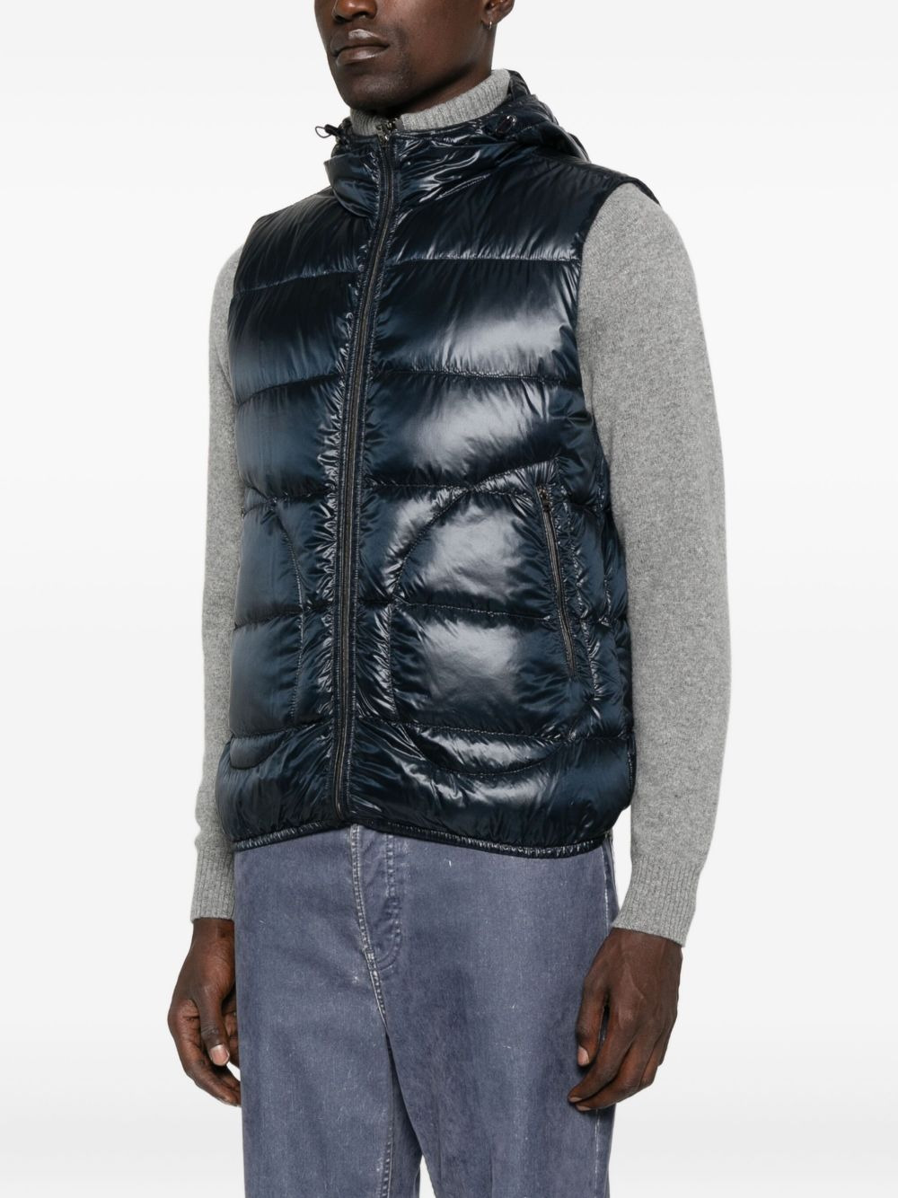 hooded quilted gilet - 3