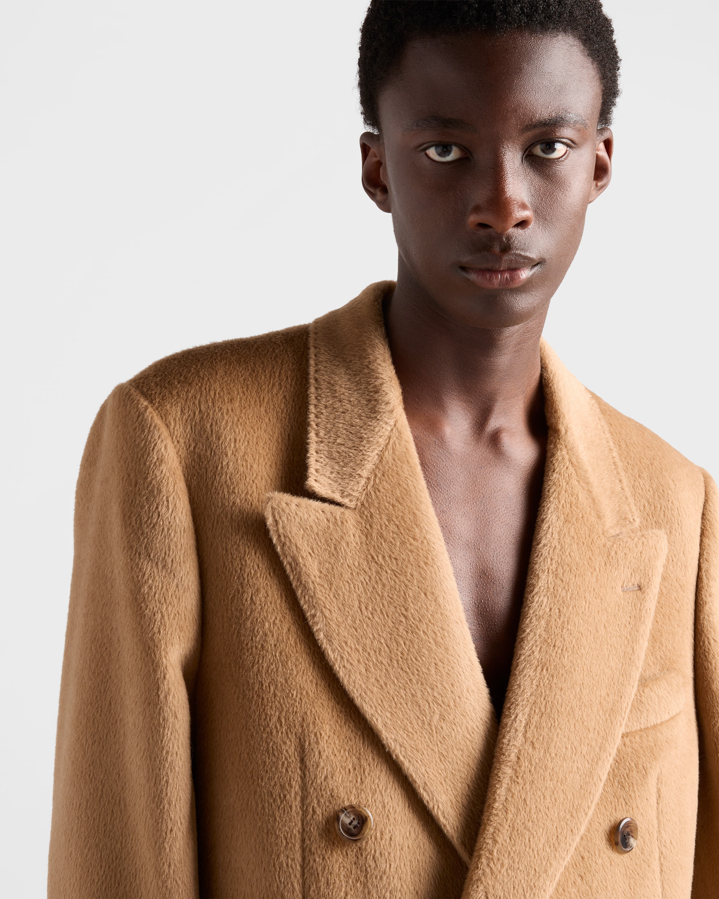 Double-breasted wool blend coat - 3