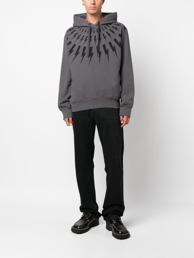 Neil Barrett Thunderbolt-print cotton hoodie outlook