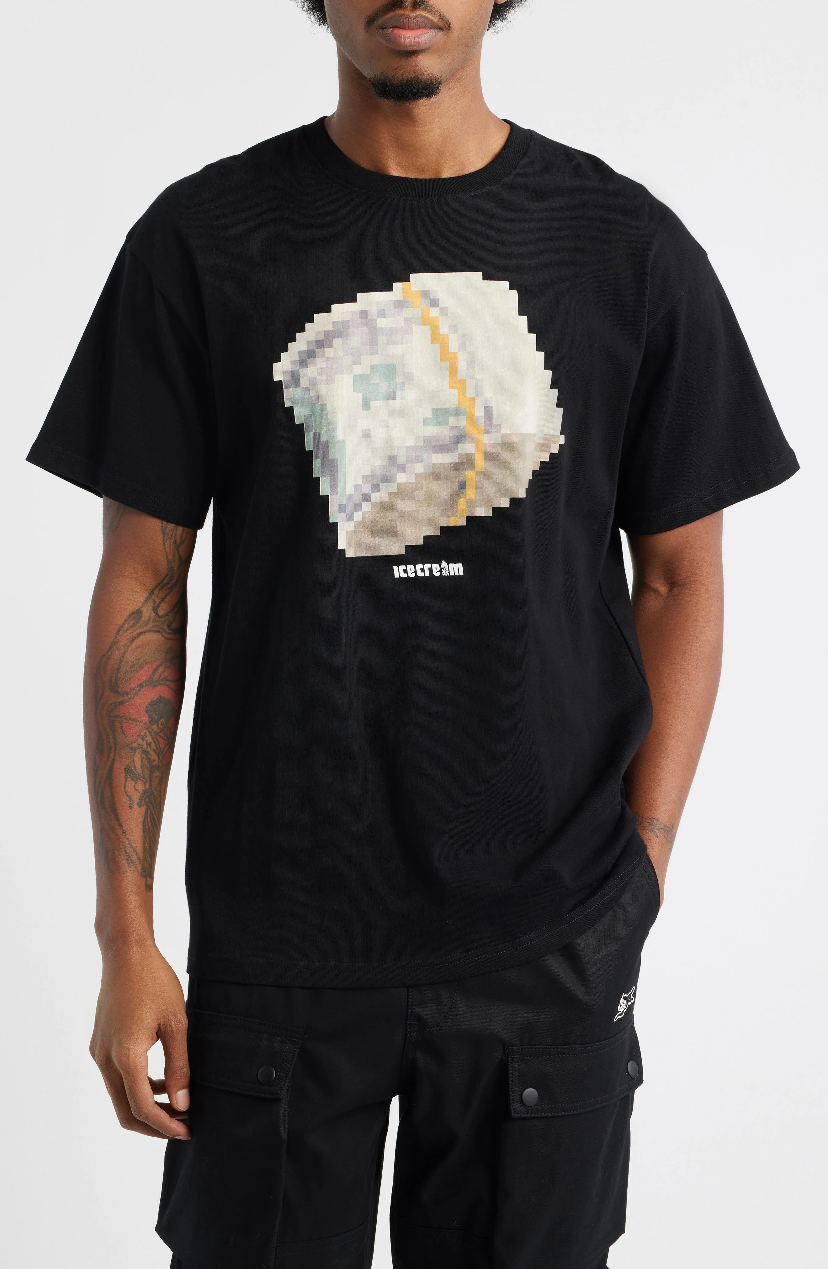 ICECREAM Pixel Graphic Cotton T-Shirt in Black at Nordstrom - 1