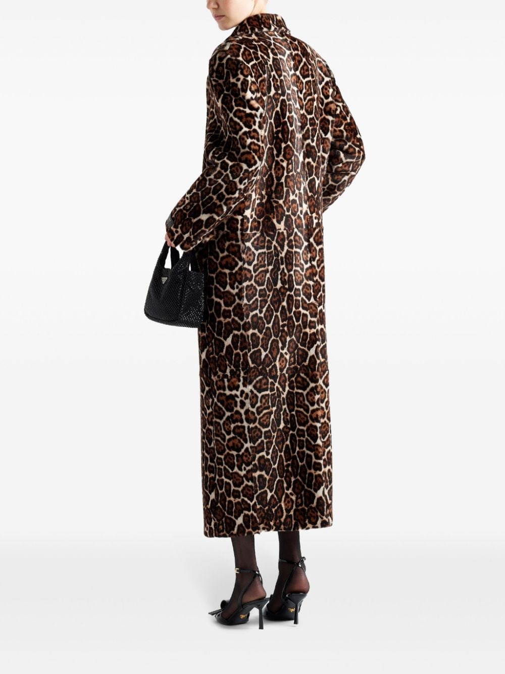 animal-printed sheepskin coat - 3