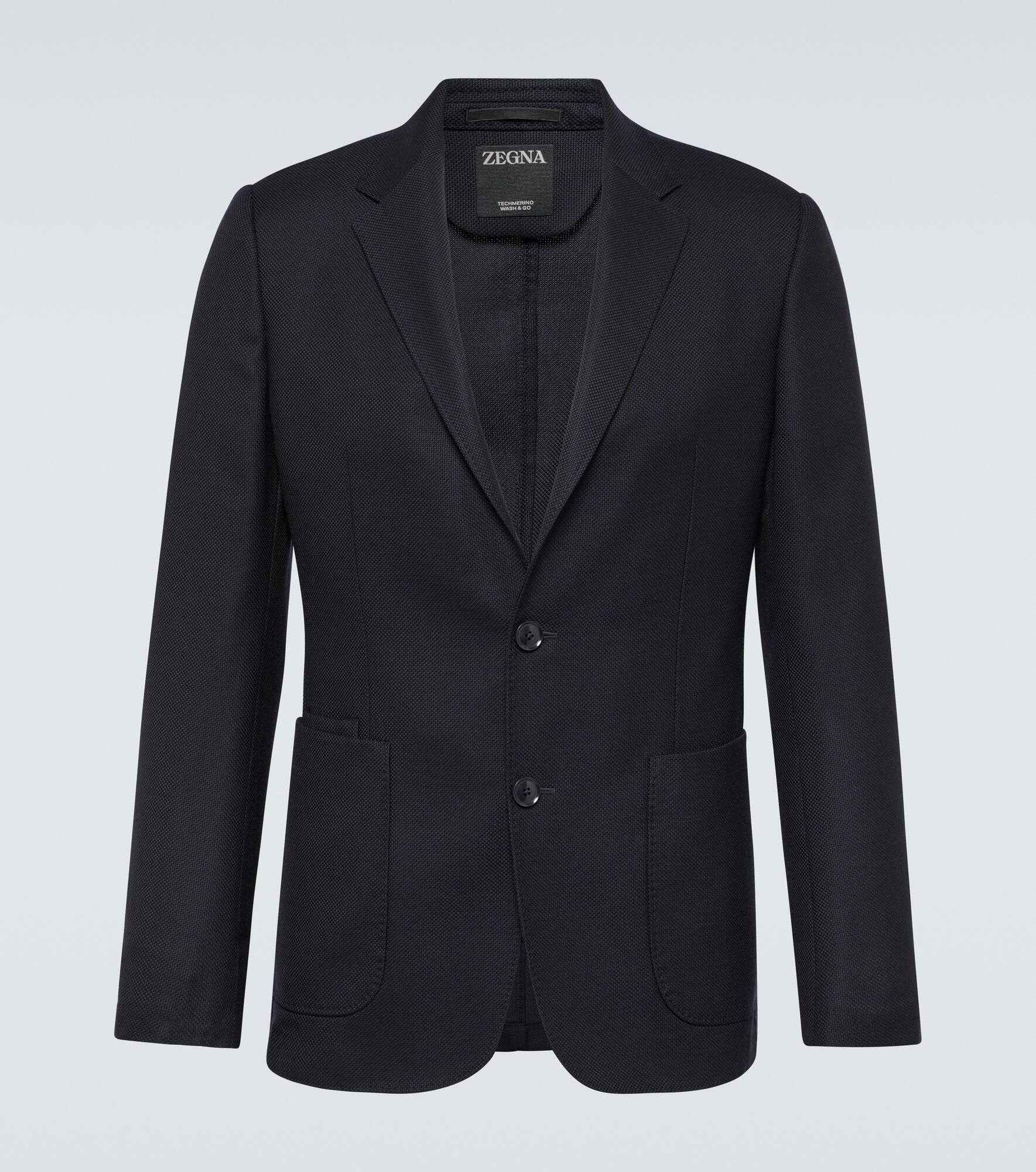 Single-breasted wool blazer - 1