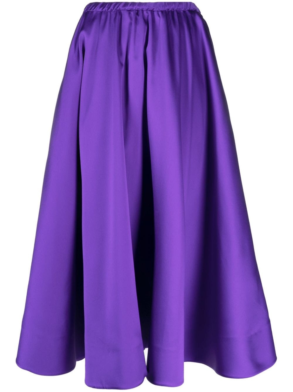 pleated A-line silk skirt - 1