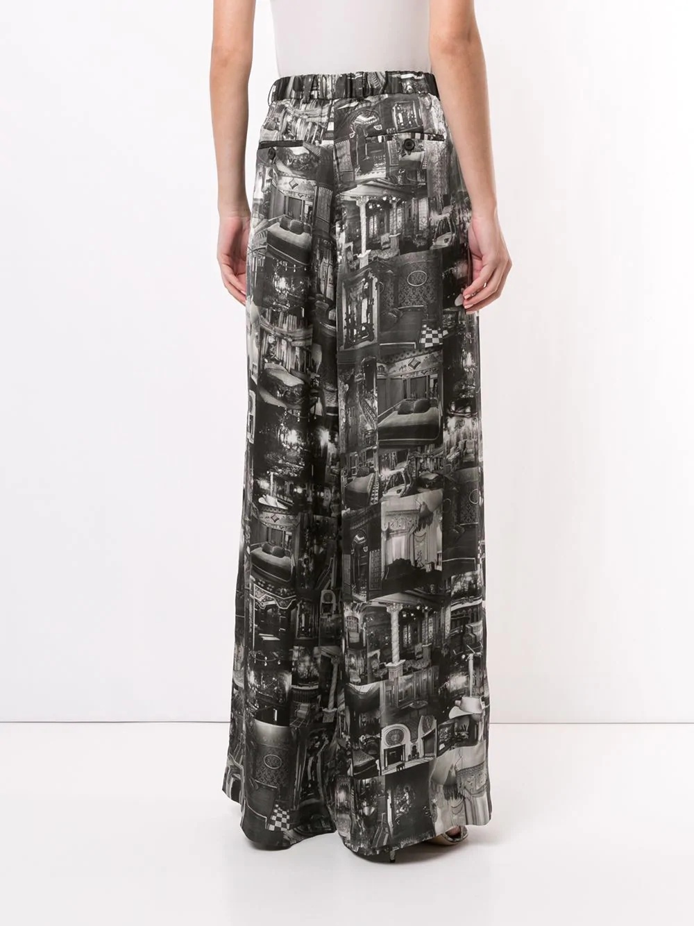 photograph-print palazzo pants - 4