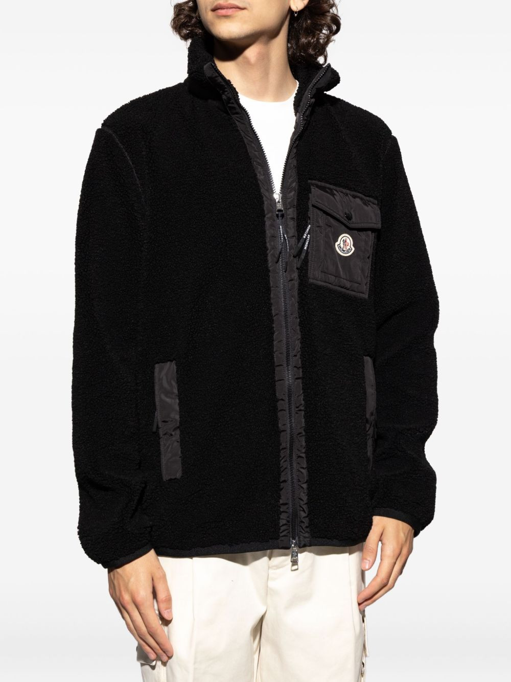 fleece patch-pocket sweater - 3