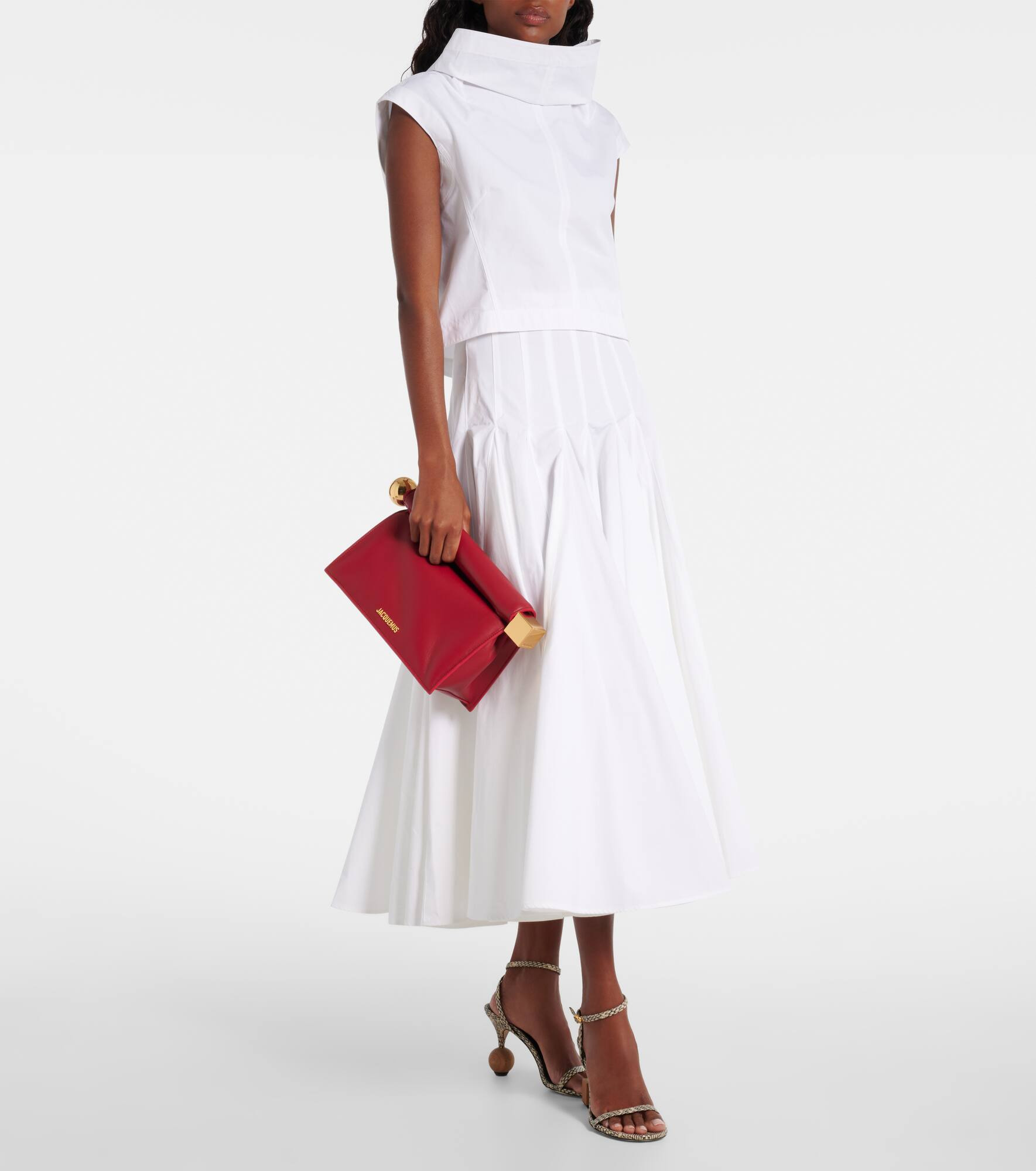 La Pochette Rond Carré Small leather clutch - 5