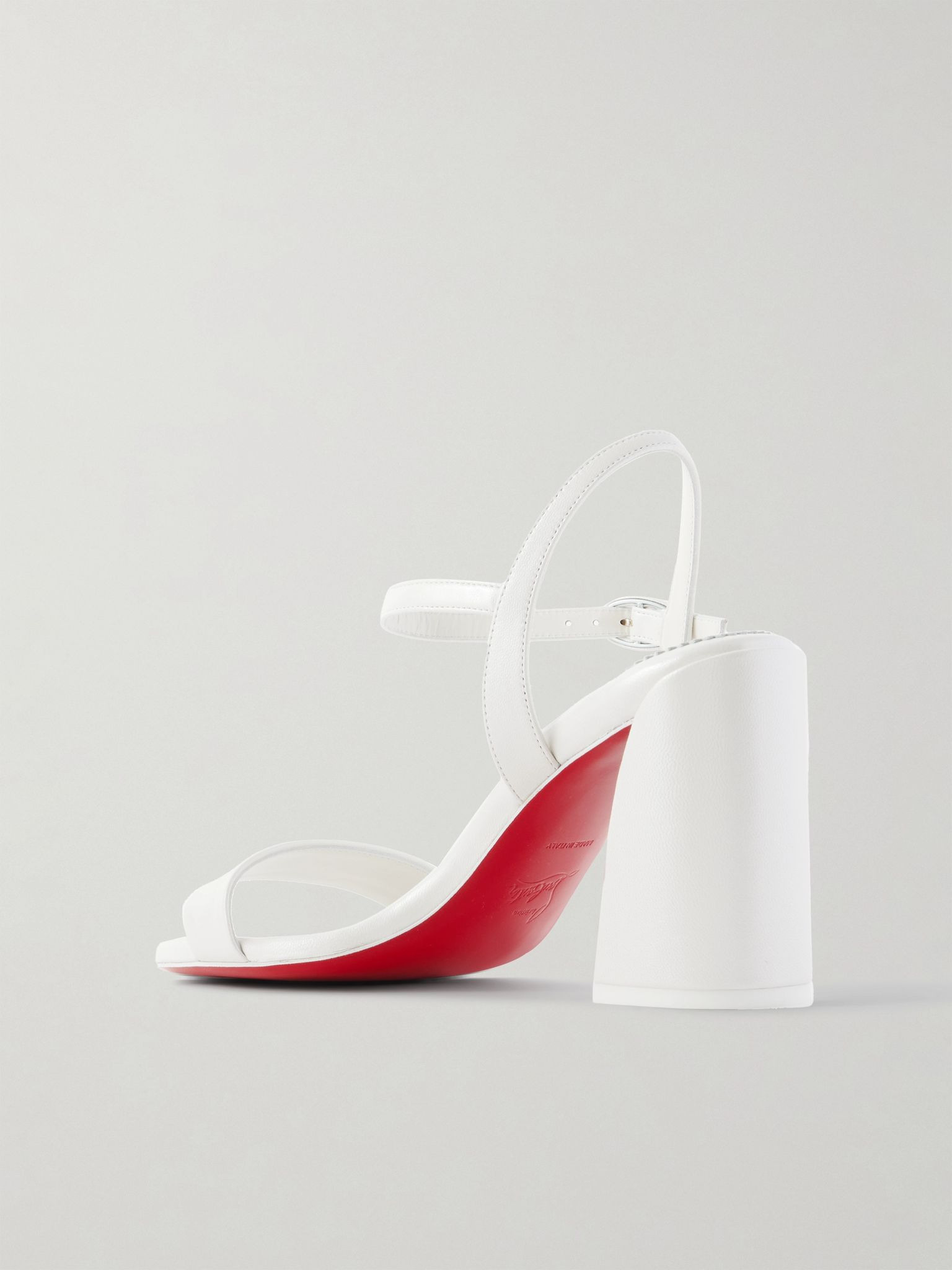 Miss Jane 85 pearlescent leather sandals White - 3