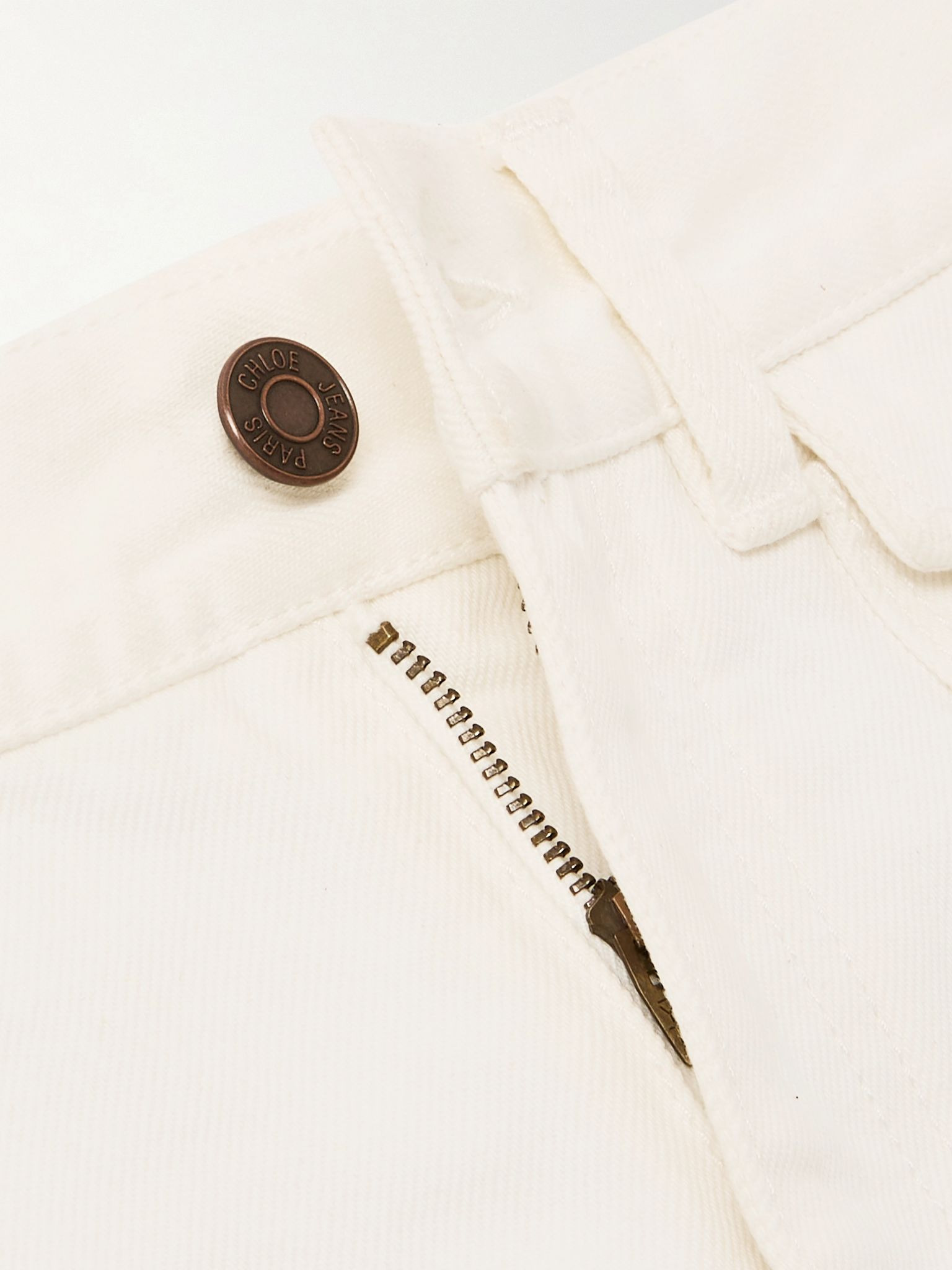 Frayed denim shorts White - 5