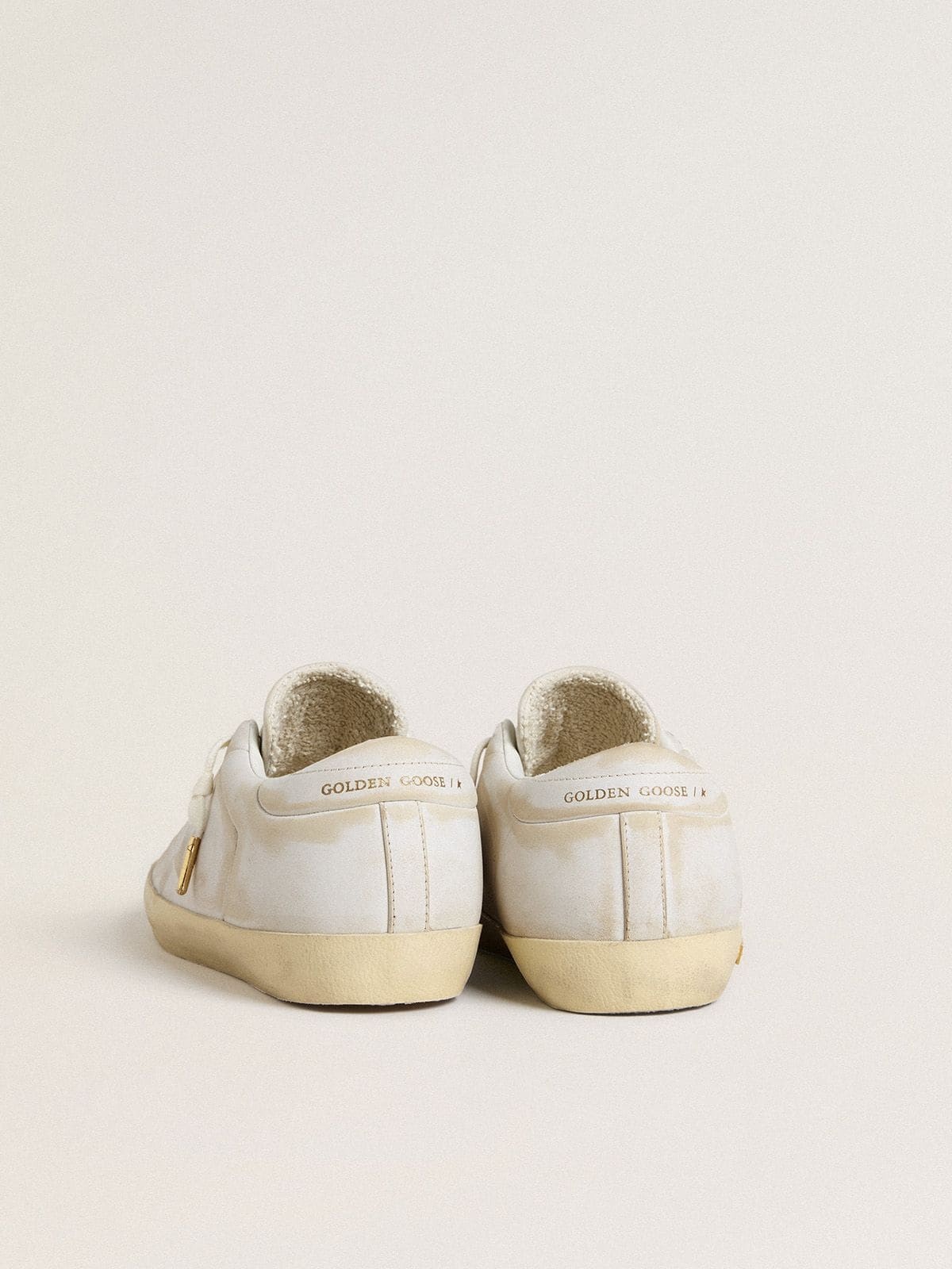 Women’s Super-Star with white leather star and heel tab with lived-in effect - 4