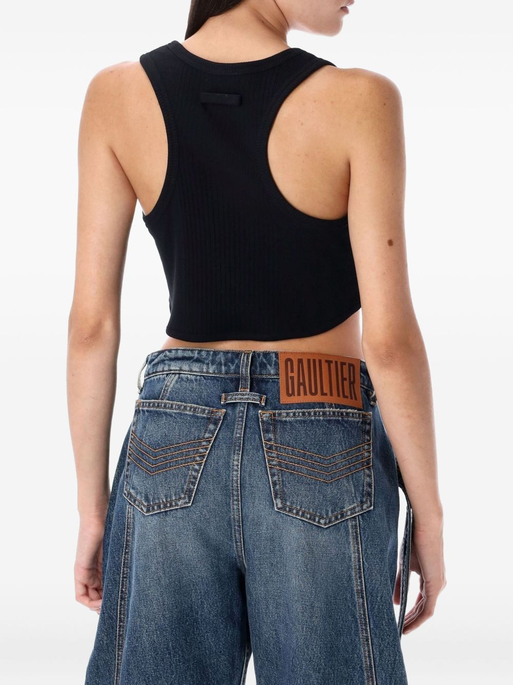 ribbed garter tank top - 2