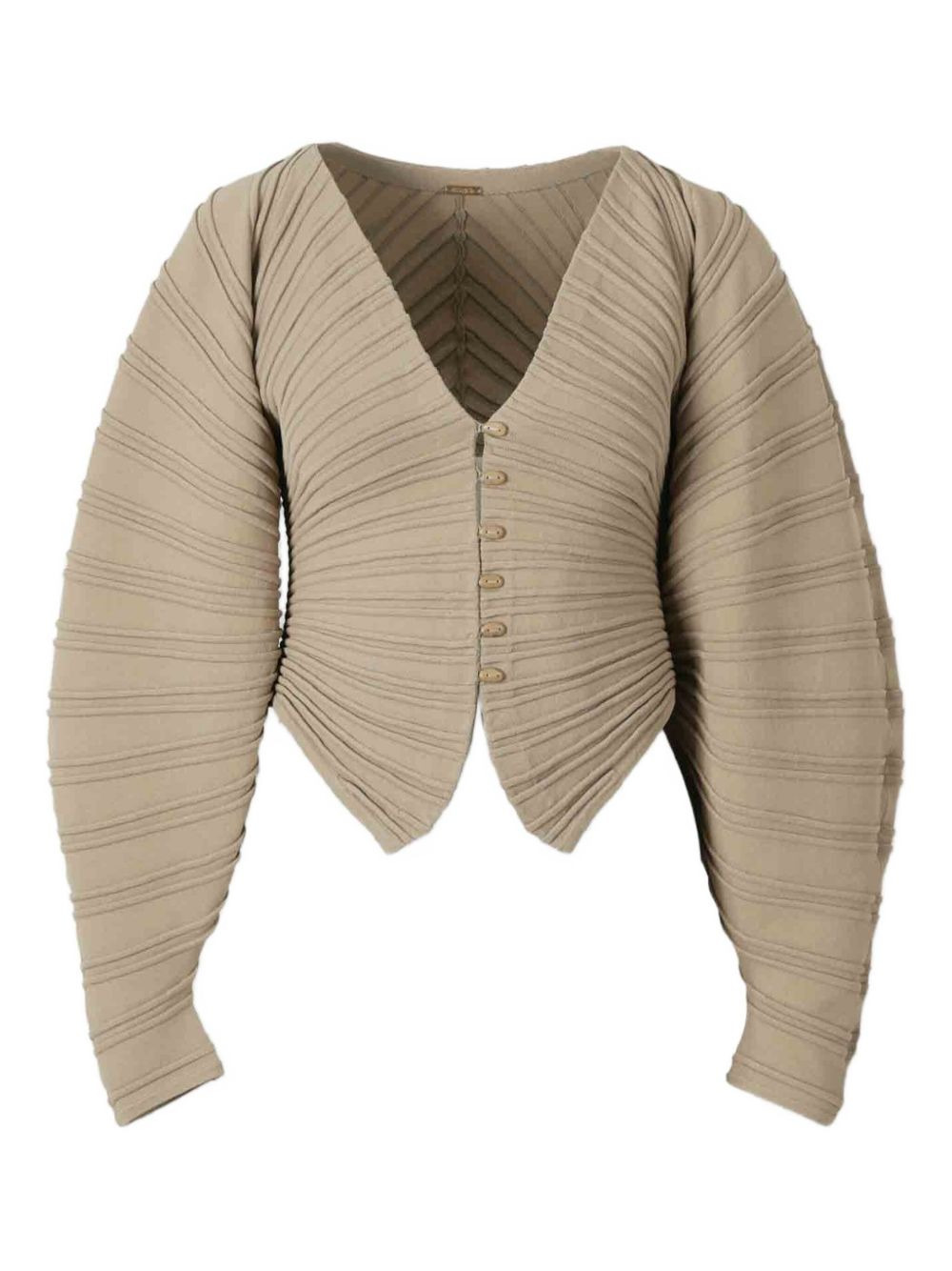 ribbed button-up cardigan - 1