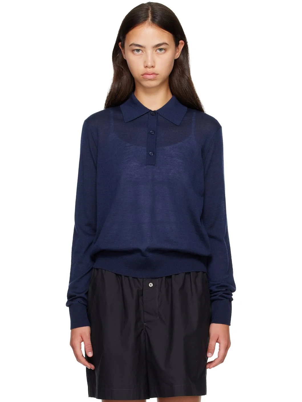 Navy MILES Long Sleeve Polo - 1