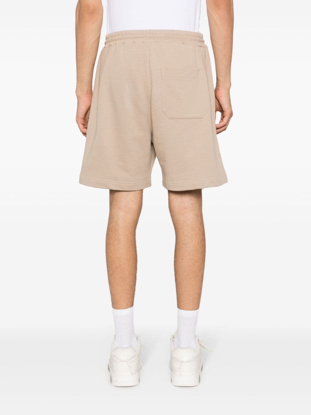 logo-print cotton track shorts - 4