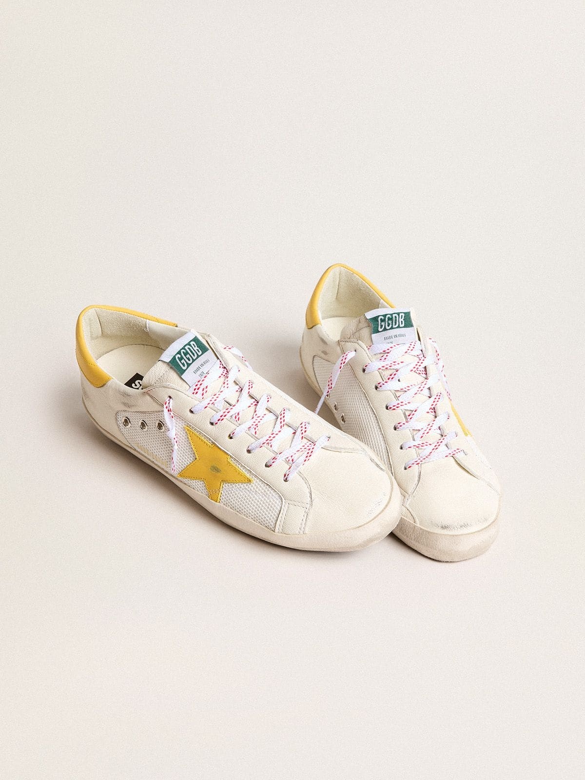 Men’s Super-Star in mesh and nappa leather with yellow leather star and heel tab - 2