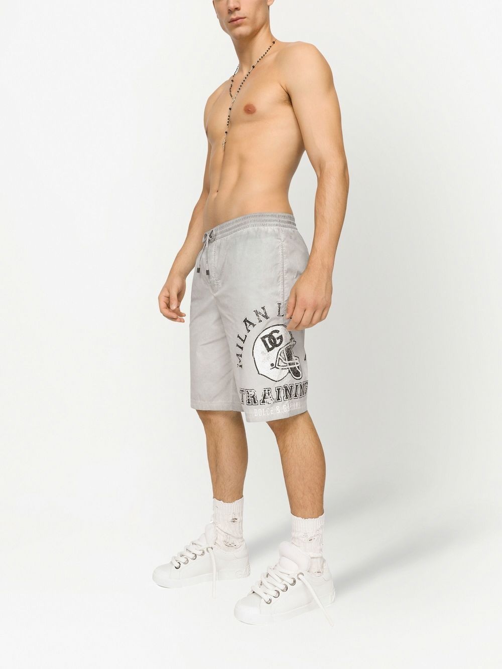 graphic-print knee-length swim shorts - 2
