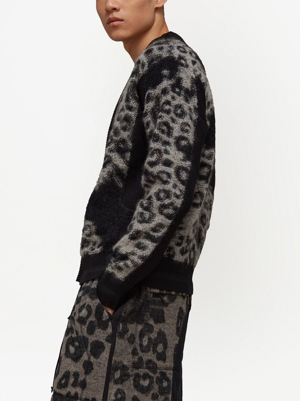 leopard-print button-up cardigan - 3