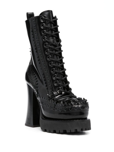 Moschino 120mm lace-up leather boots outlook