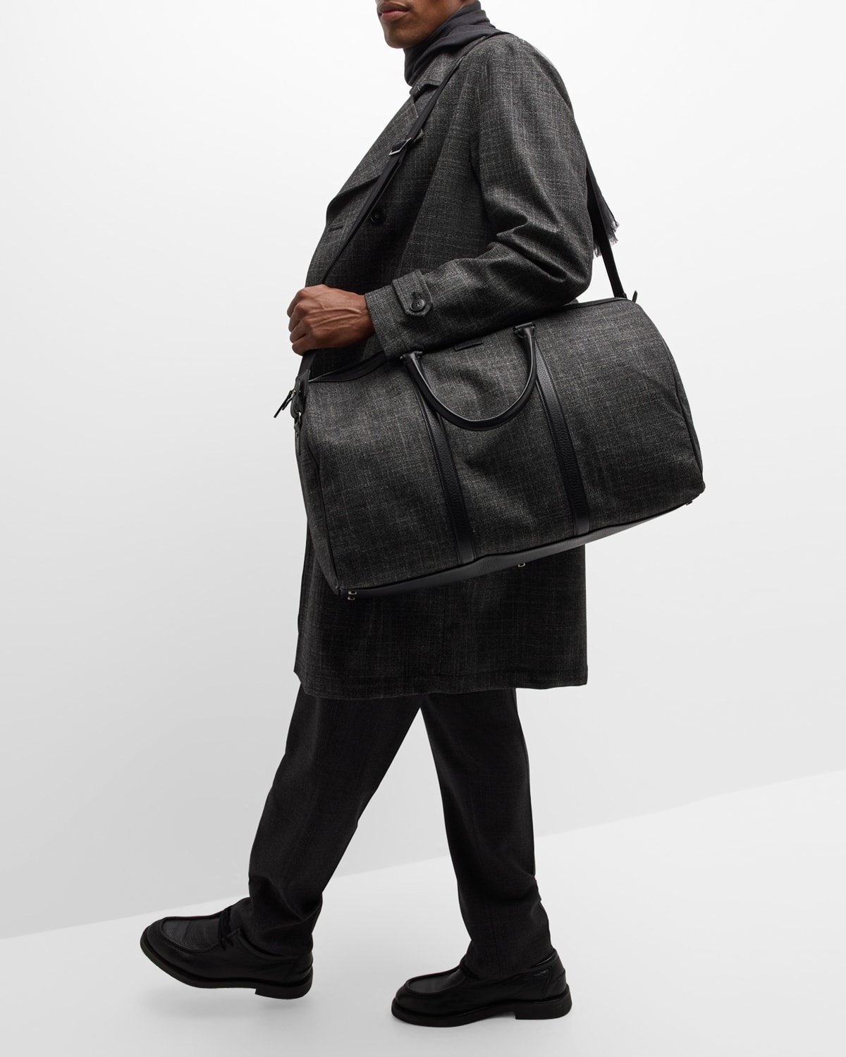 Men's Melange Leather-Trim Duffel Bag - 2