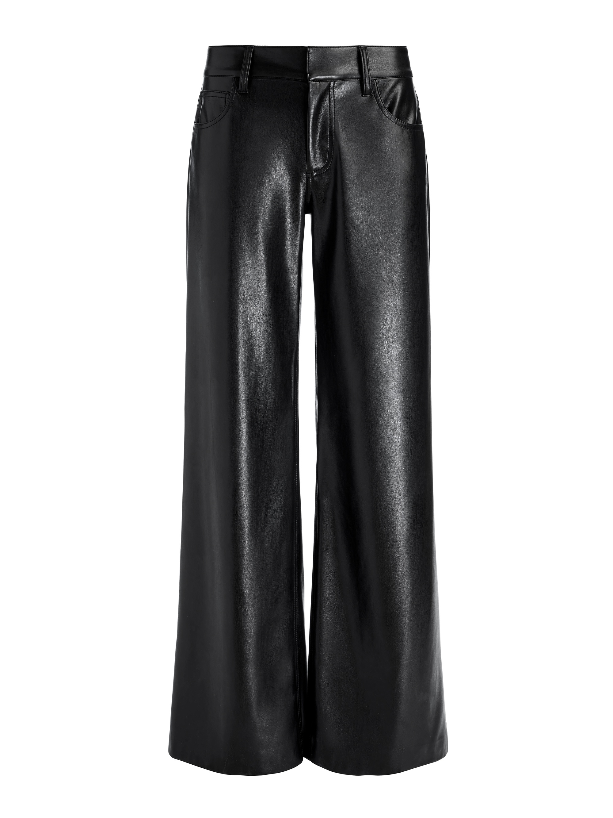 TRISH VEGAN LEATHER WIDE LEG PANT - 1