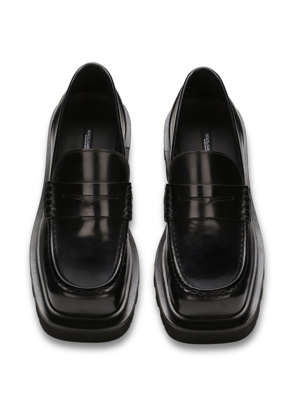 penny-slot leather loafers - 4
