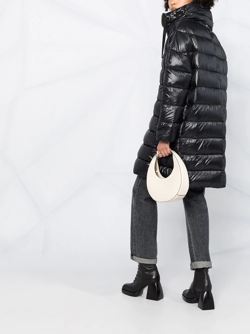 funnel neck padded coat - 4