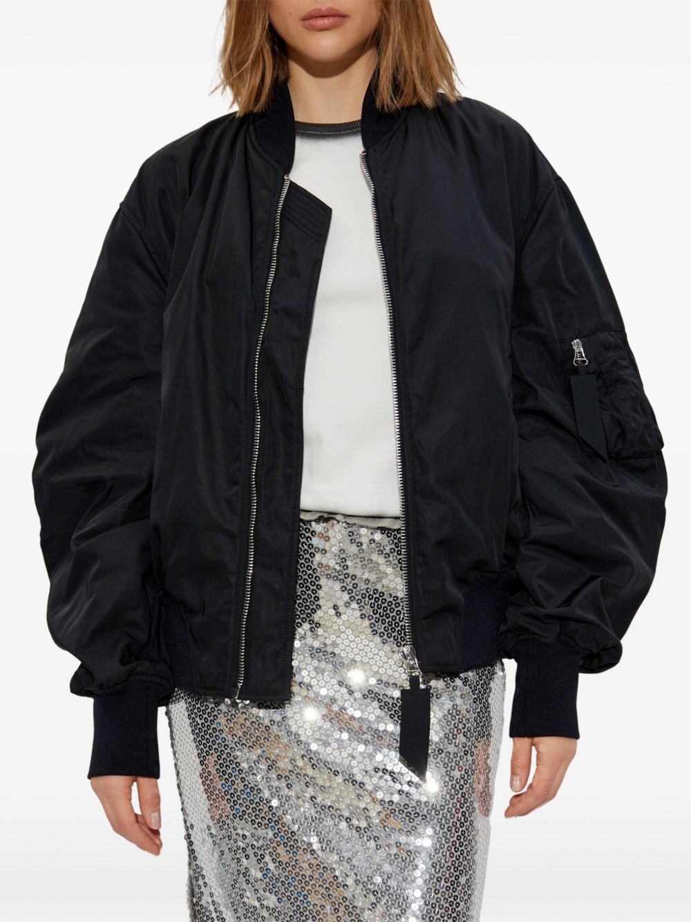 bishop-sleeves bomber jacket - 3