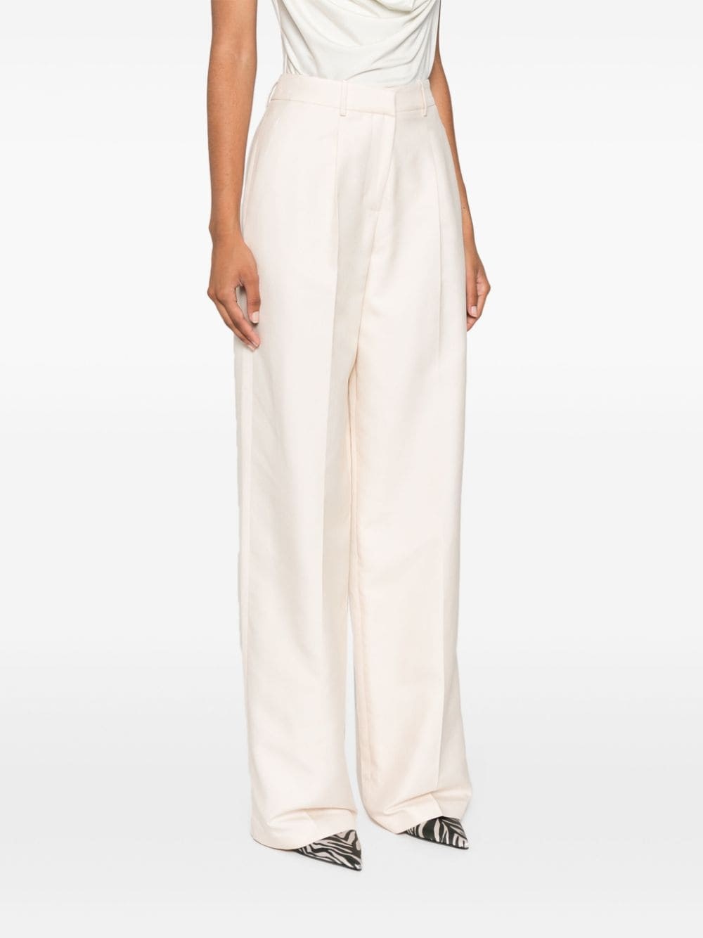 wide-leg silk trousers - 3