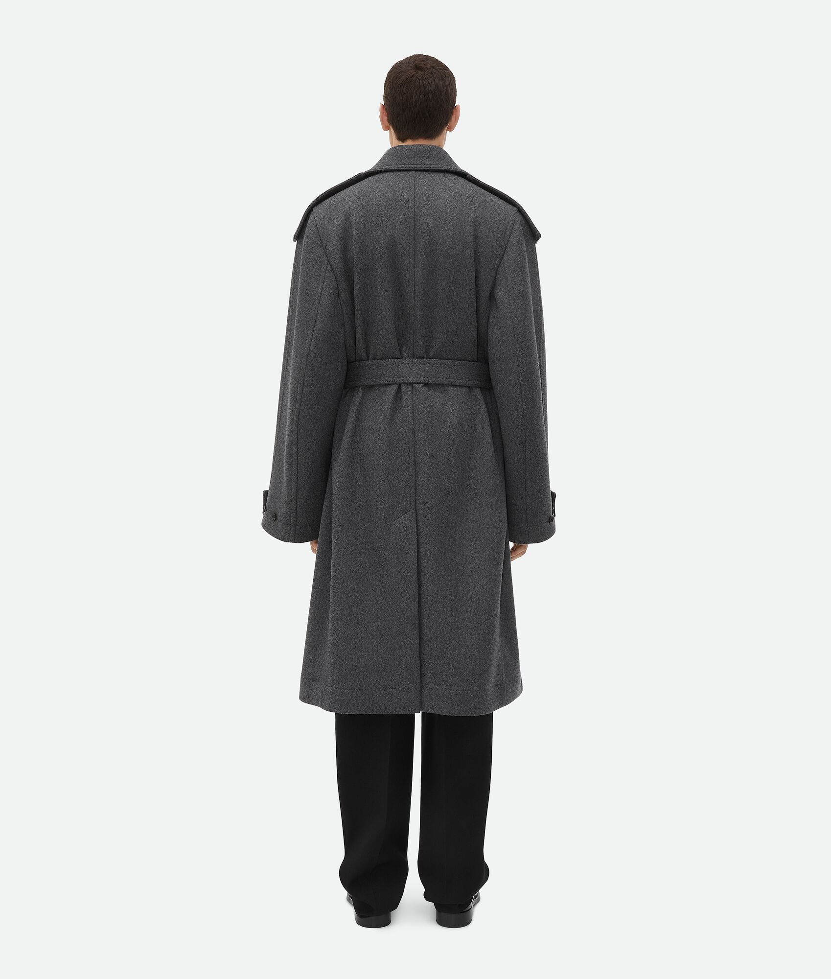 Double Face Wool Trench Coat - 3