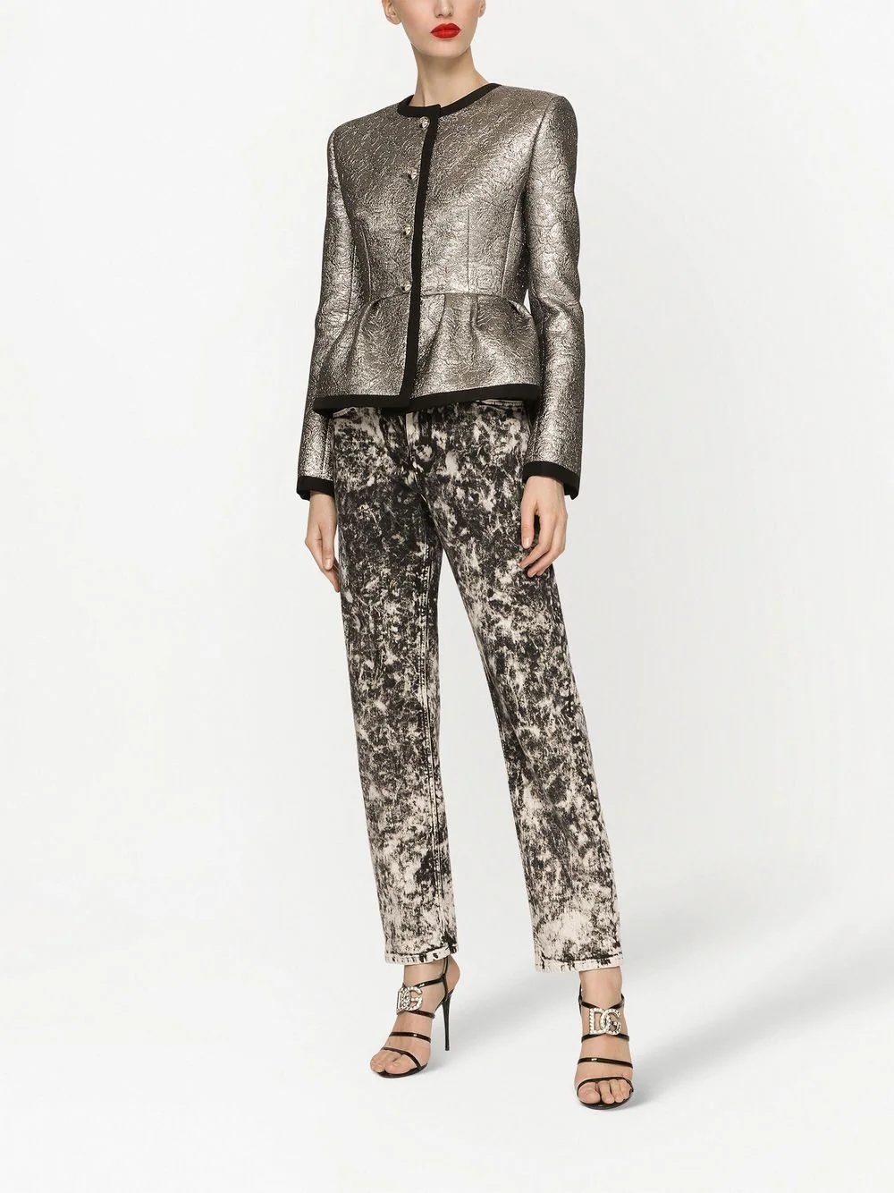 marbled boyfriend jeans - 3