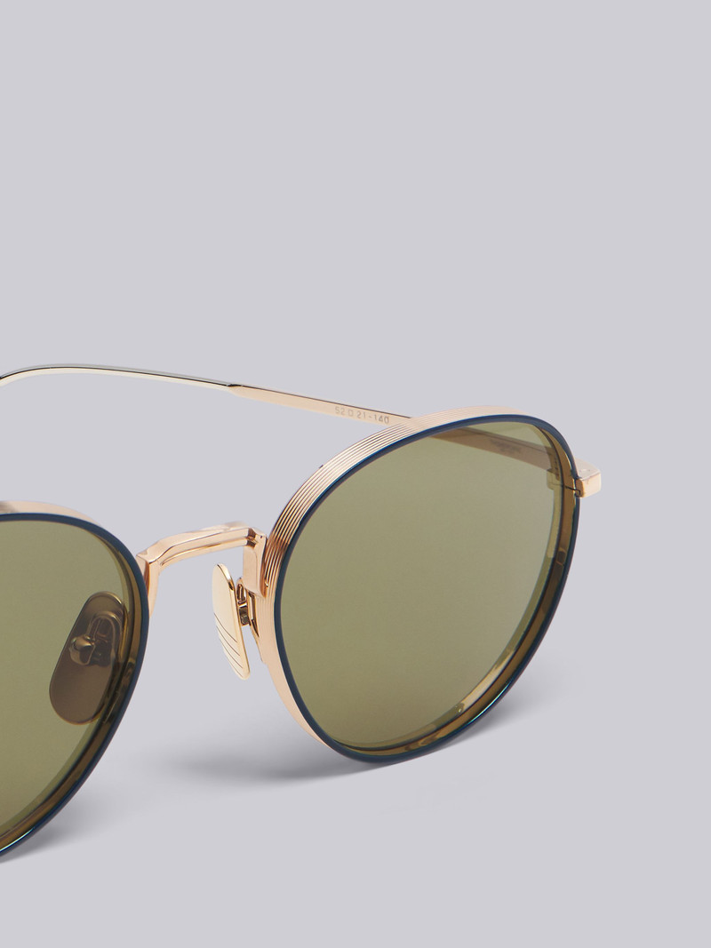 Thom Browne TB119 - Navy and White Gold Pantos Sunglasses outlook