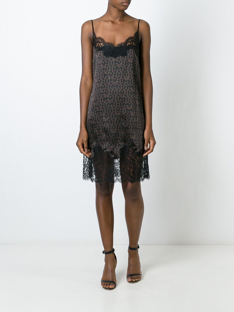 Givenchy logo print lace dress outlook
