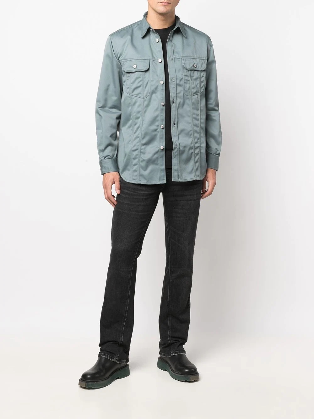 twill western denim shirt - 2