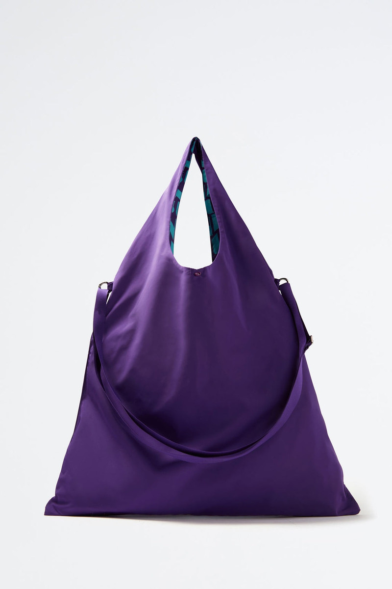 REVERSIBLE AZURE & PURPLE LOGO SHOPPER BAG 4