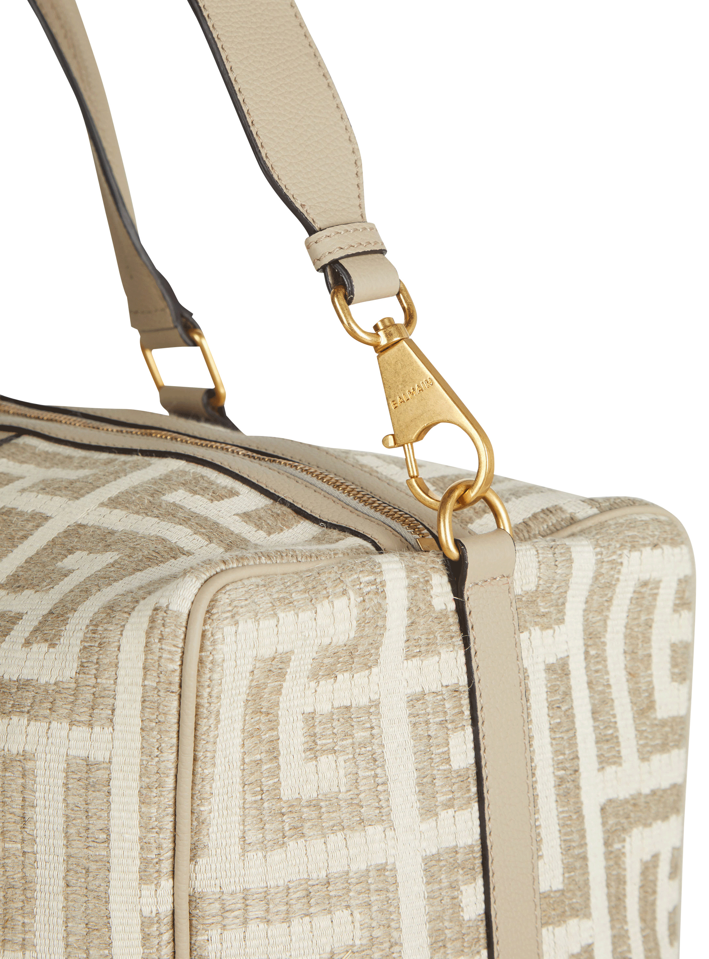 Monogrammed raffia travel bag - 5