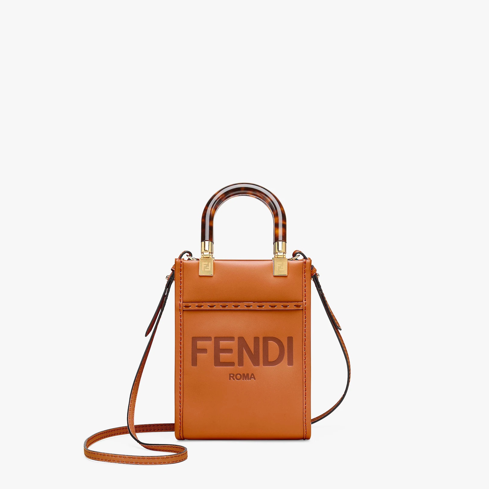 Brown leather mini-bag - 1