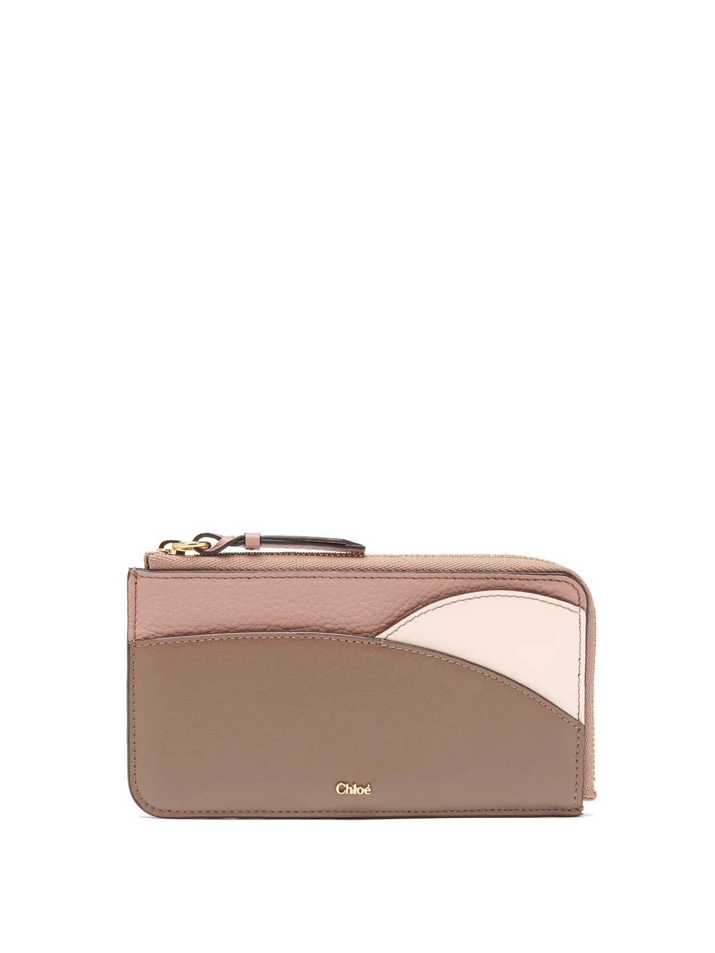 Walden colour-blocked zipped leather cardholder - 1