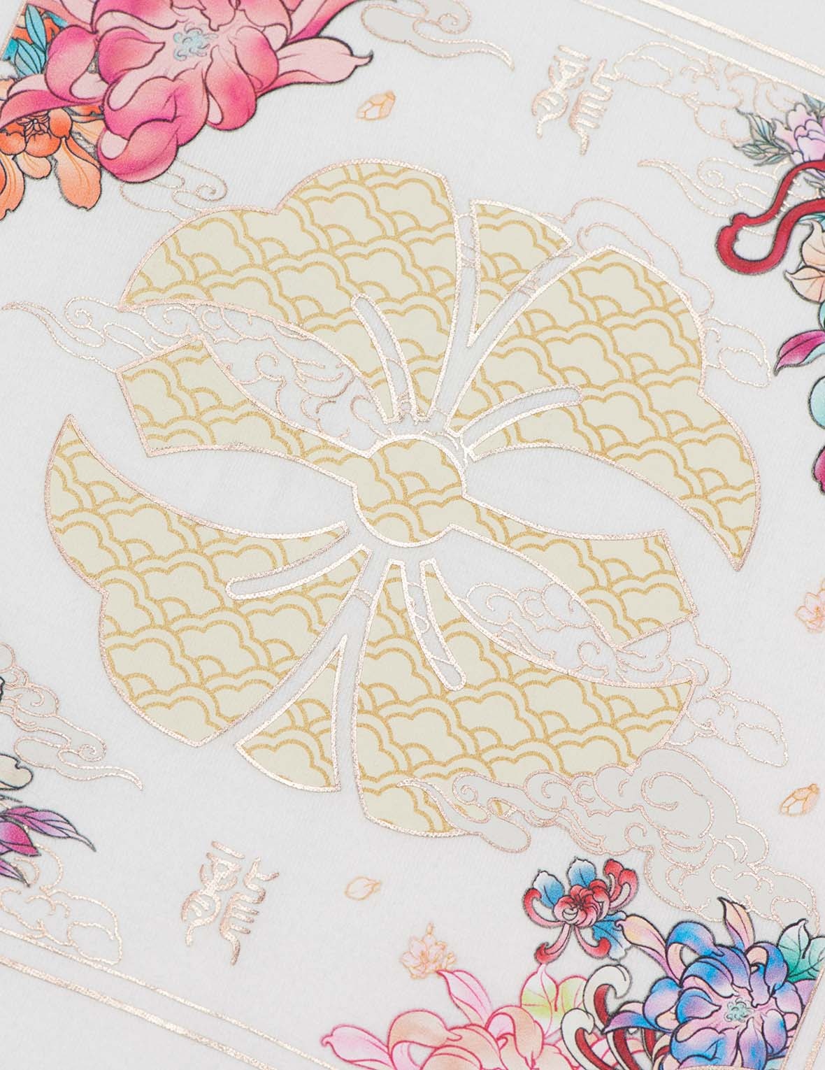 KAMON AND FLORAL PRINT T-SHIRT - 7