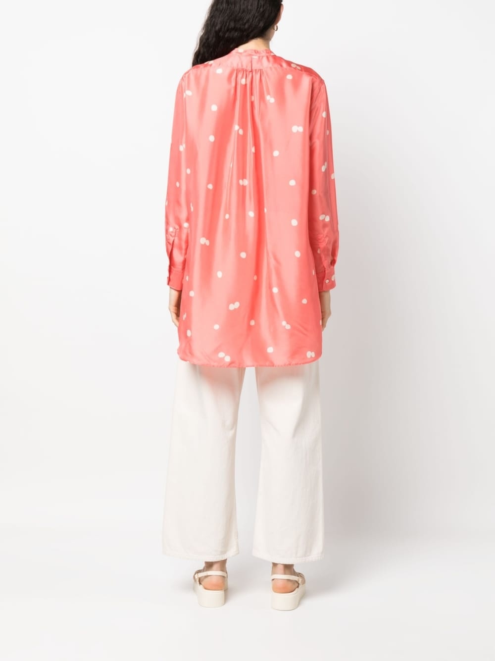 polka dot-print silk tunic - 4