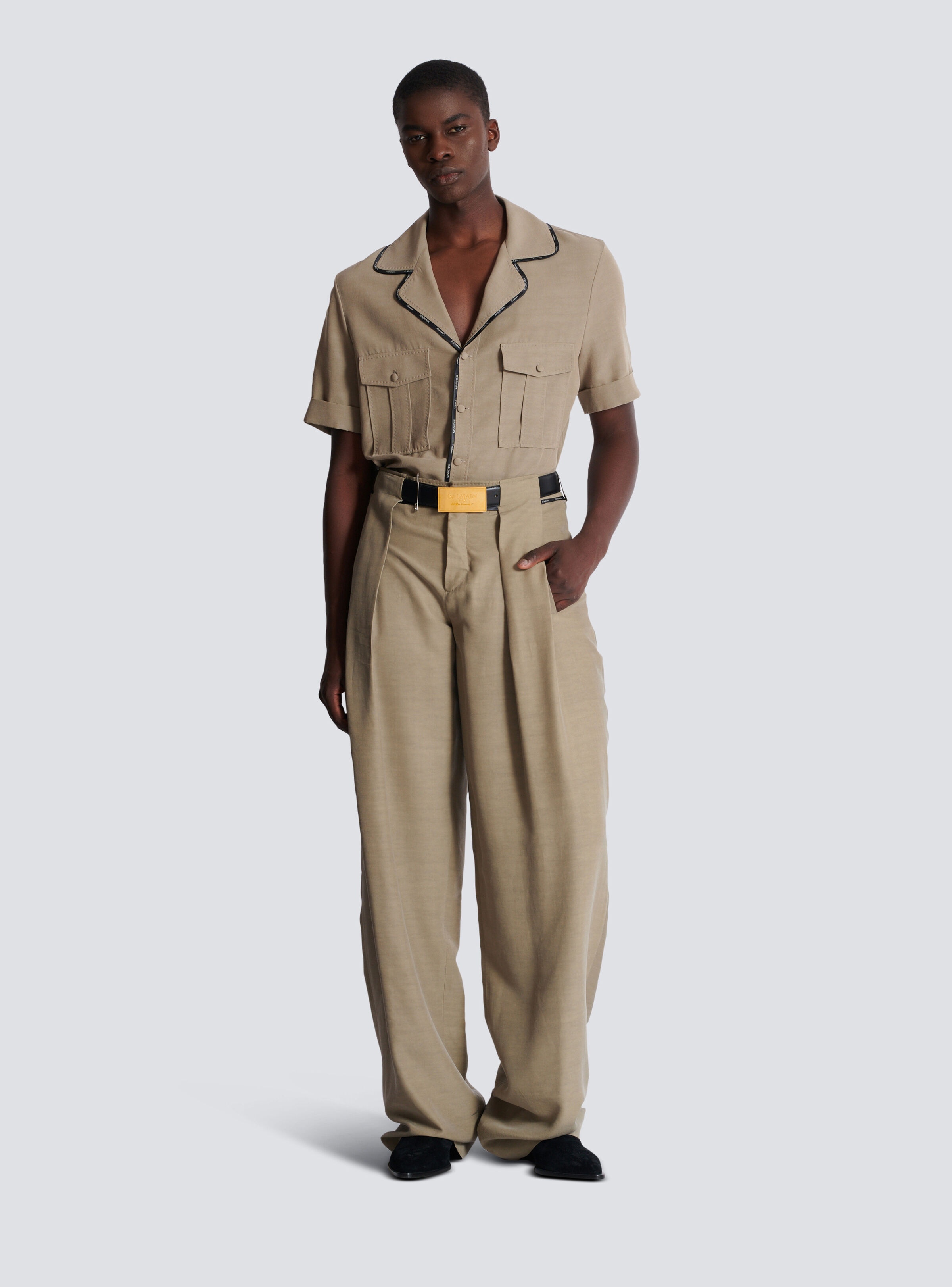 Pleated cupro trousers - 2