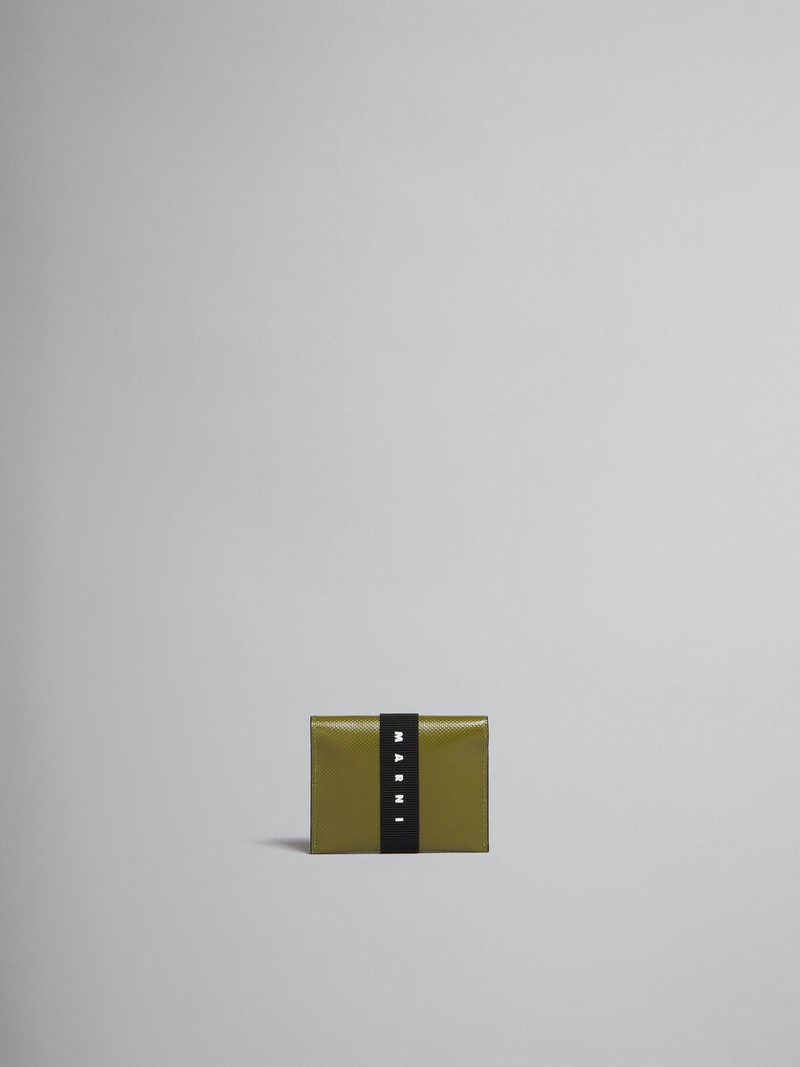 GREEN BIFOLD CARDHOLDER WITH LOGO STRAP 1